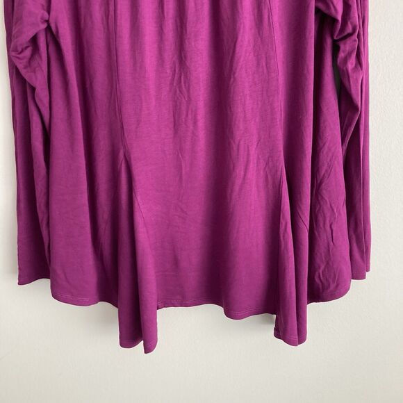 Soft Surroundings Womens Purple Open Front Top Size Large Drapey Viscose Stretch - Picture 8 of 9